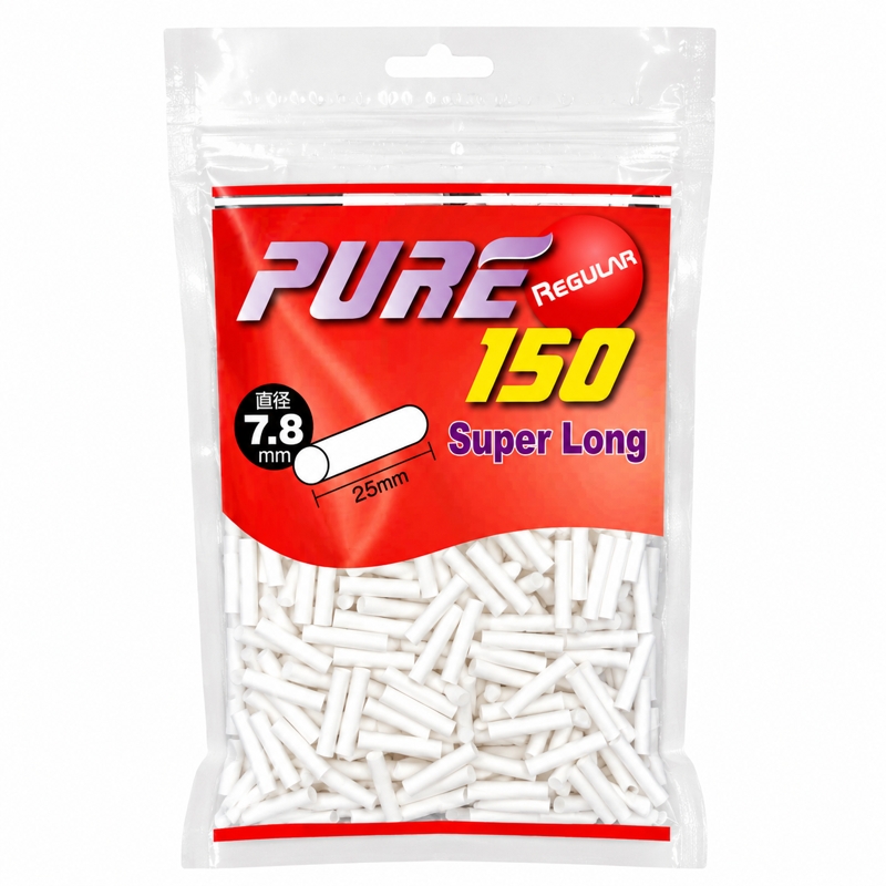 PURE_Regular_150_Super_Long_800x800 PURE 超长常规滤嘴 Pure Super Long Regular Filter 7.8*25mm 150pcs - 图片 1